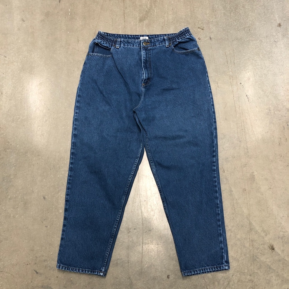 L.L. Bean Original Fit Relaxed Mom Jeans Women's Size 18 High Waist Cotton Blue